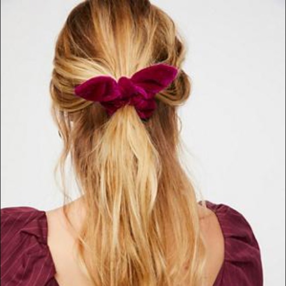 3 Velvet rabbit ear scrunchies